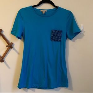 Burberry Brit Tee with Beaded Pocket Detail